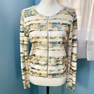 Anthropologie Moth Array Floral Striped Cardigan Size Small